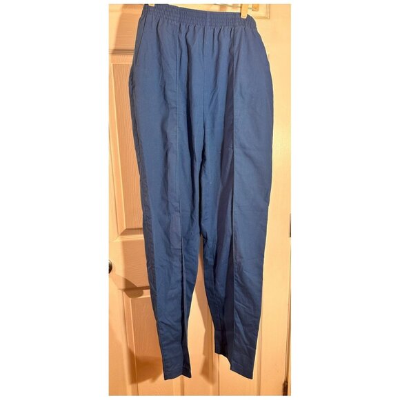 "Life" Blue Scrubs Pants Size M Elastic Waist Cotton/Polyester Blend - Picture 1 of 7